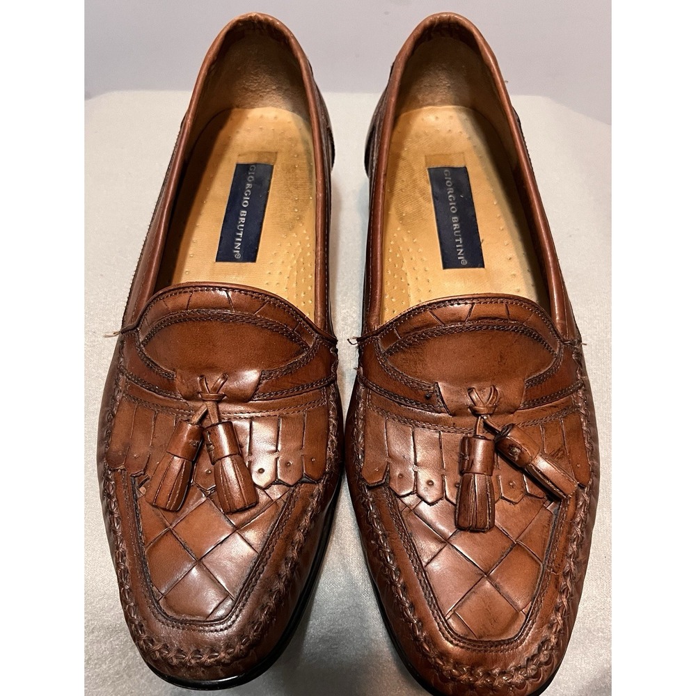 Giorgio Brutini Brown Leather Tassel Loafers